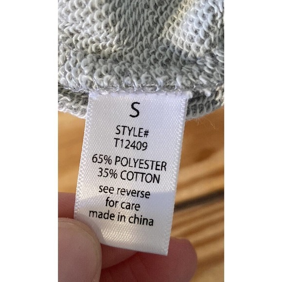 NEW Active USA Cinch Waist Crop Sweatshirt Size Small Women’s Grey Pullover - Picture 4 of 8